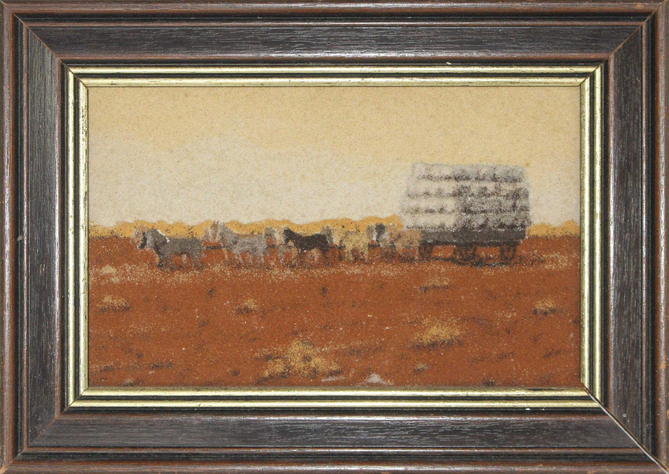 Australian Outback Horse Drawn Wagon Sand Painting HD