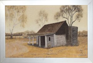 Australian Log Cabin Sand Painting HD