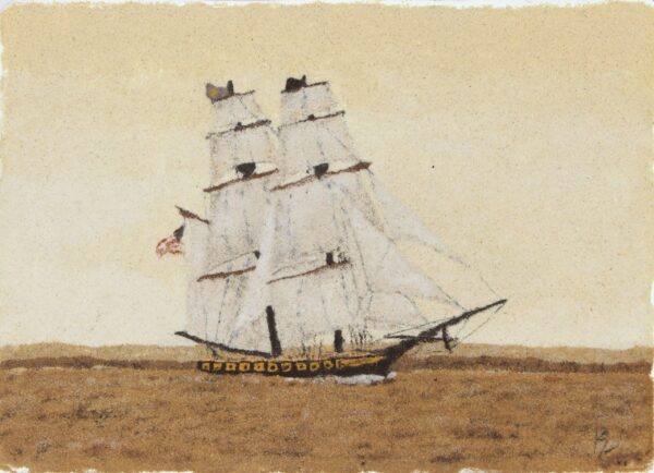 Sand Painting of a Tall Ship HD